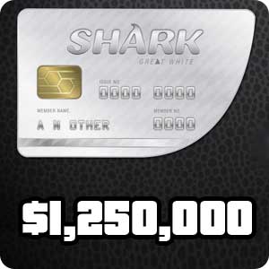 GTA Online - карта пополнения на $1,250,000 (Great White Shark card)