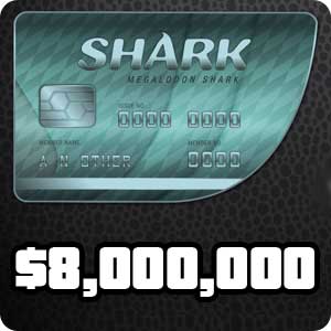 GTA Online - карта пополнения на $8,000,000 (Megalodon Shark card)